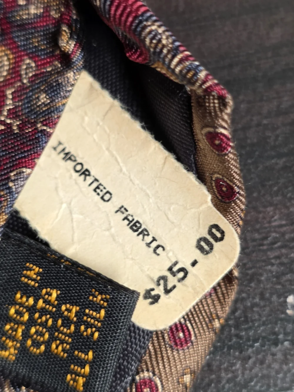 Vintage 90s Bill Blass 100% Silk Patchwork Paisley Tie